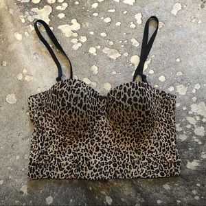 Leopard Bustier Top